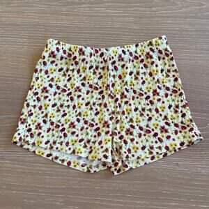 Sunny Dé Sleep Shorts Floral Size S Yellow Red White